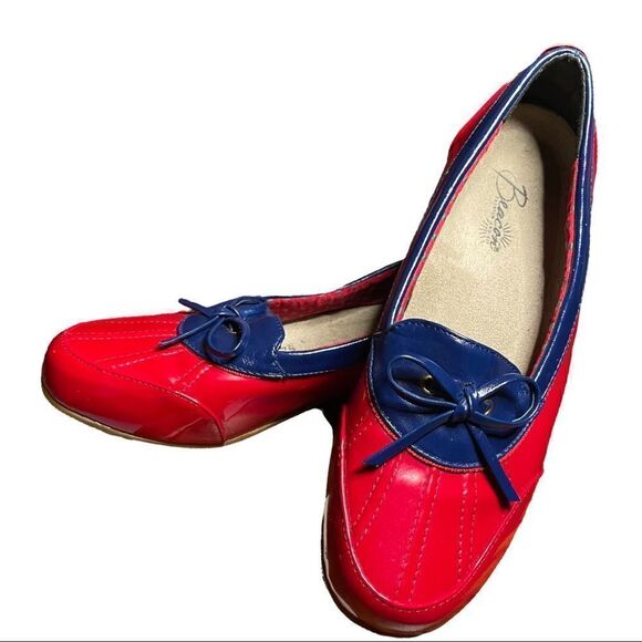 Beacon Misty Duck Rainy Rubber Slide Flats Red Blue Waterproof Loafers Women 8.5 - Picture 6 of 8